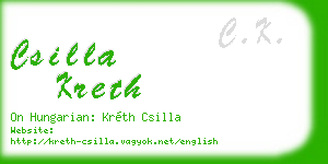 csilla kreth business card